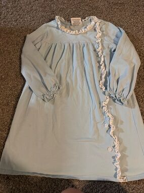 Jelly Beans Light Blue Nightgown with White Ruffle Trim